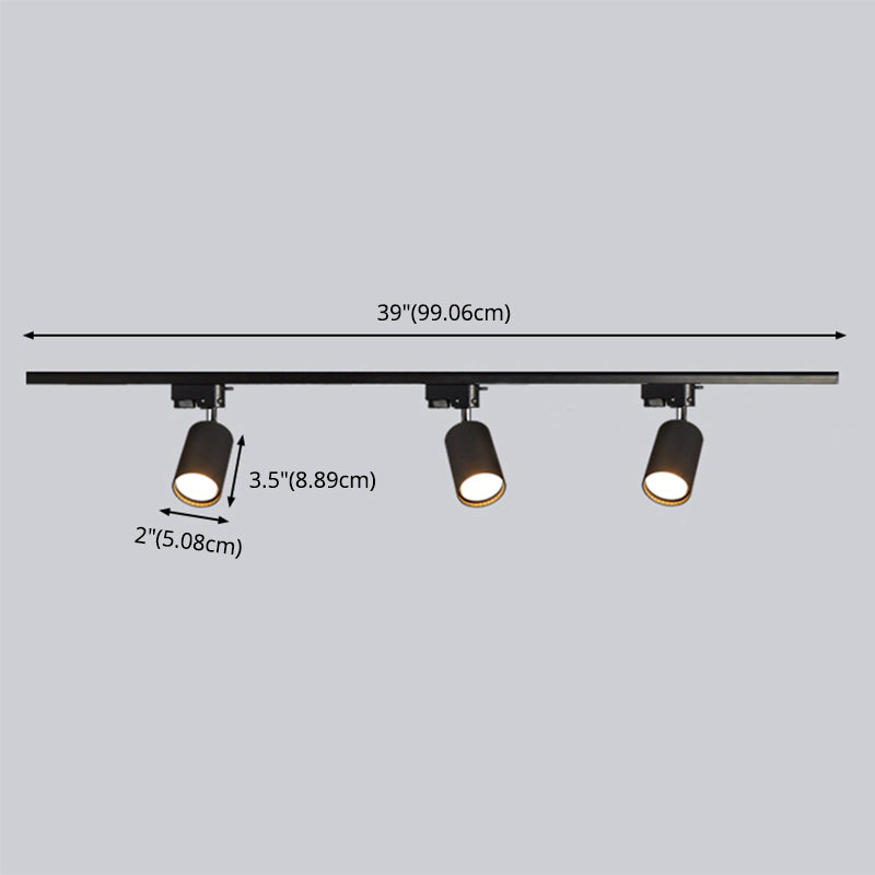 Nordic Cylindrical Metal Track Spotlights Flush Plafond Track Lighting voor Foyer en Cloakroom