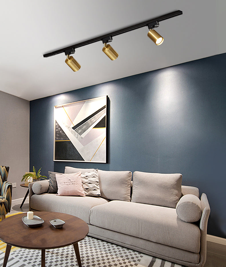 Nordic Cylindrical Metal Track Spotlights Flush Plafond Track Lighting voor Foyer en Cloakroom