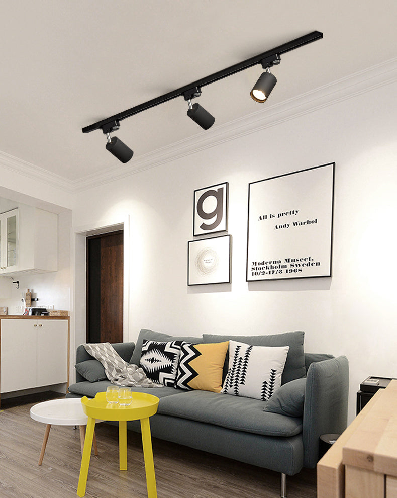 Nordic Cylindrical Metal Track Spotlights Flush Plafond Track Lighting voor Foyer en Cloakroom