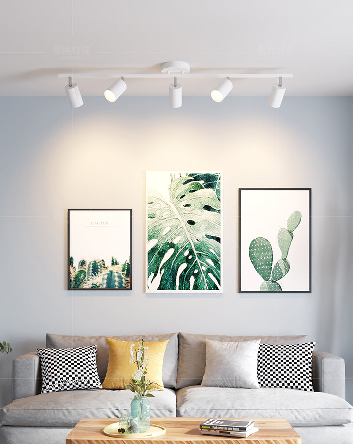 Modern Track Lighting Minimalist Style Surface Mounted and Adjustable Iron Downlight for Living Room Home without Main Light