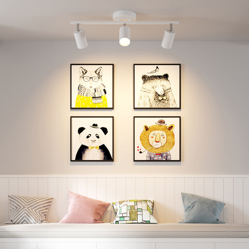 Modern Track Lighting Minimalist Style Surface Mounted and Adjustable Iron Downlight for Living Room Home without Main Light