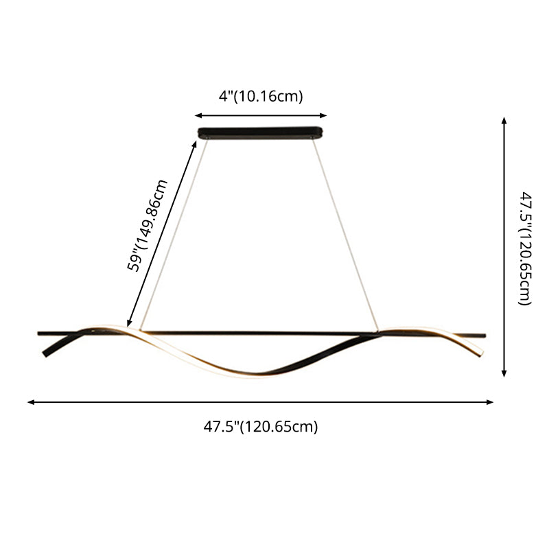 Fissaggi dell'illuminazione dell'isola Wave Acrilico Idee di illuminazione dell'isola moderna per il ristorante