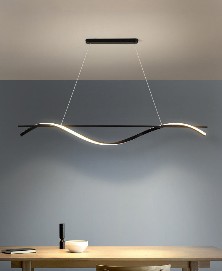 Fissaggi dell'illuminazione dell'isola Wave Acrilico Idee di illuminazione dell'isola moderna per il ristorante