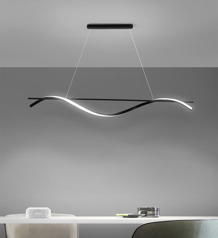 Fissaggi dell'illuminazione dell'isola Wave Acrilico Idee di illuminazione dell'isola moderna per il ristorante