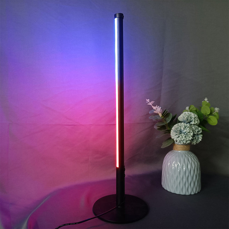 Lampada da comodino a forma di tavolo a forma di asta nera per camera da letto per camera da letto