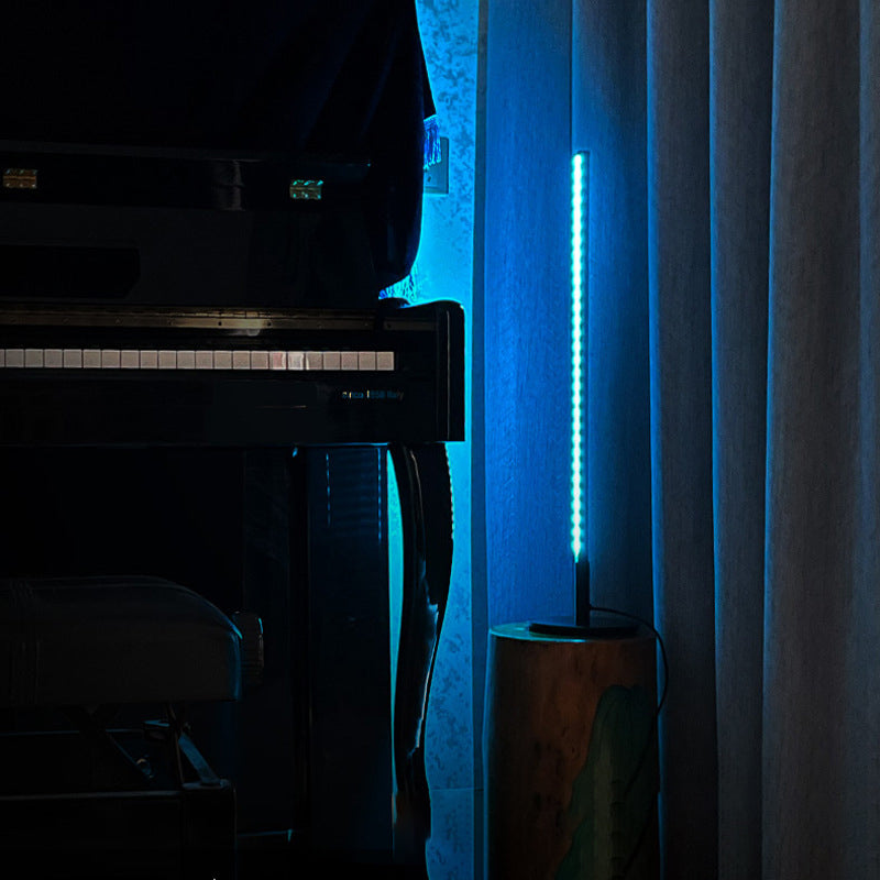 Metal Stick Shade RGB Night Lamp Simplicity LED Black Table Lighting for Bedroom