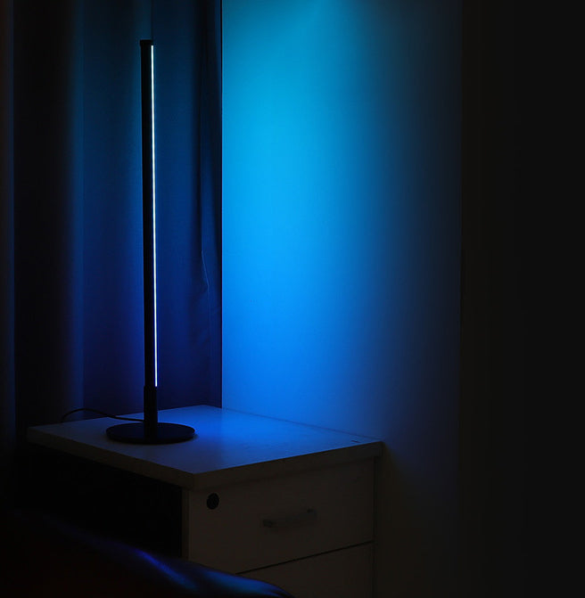 Metal Stick Shade RGB Night Lamp Simplicity LED Black Table Lighting for Bedroom