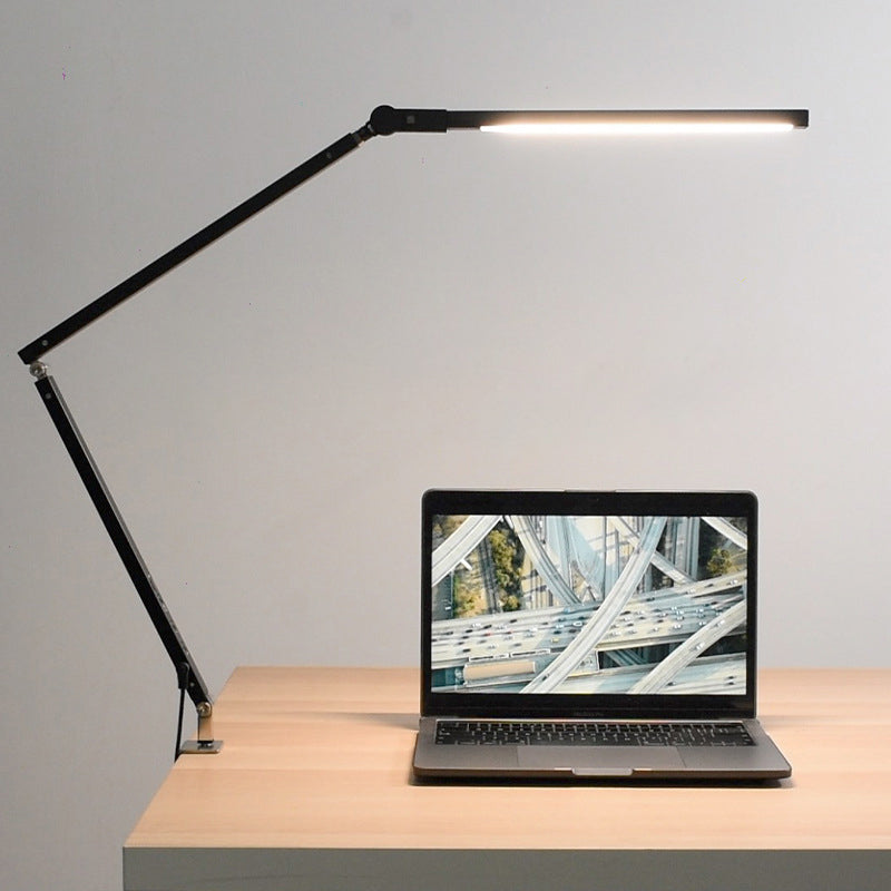 3-Arm Linear LED Task Light Minimalist Metal Office Desk Lamp with U Shaped Clamp