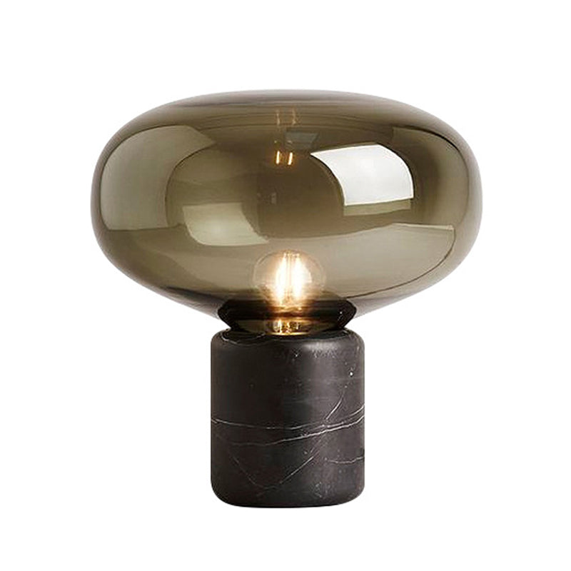Cilindrische marmeren basistafellamp postmoderne stijl ovaal glas nachtkastje licht voor slaapkamer woonkamer