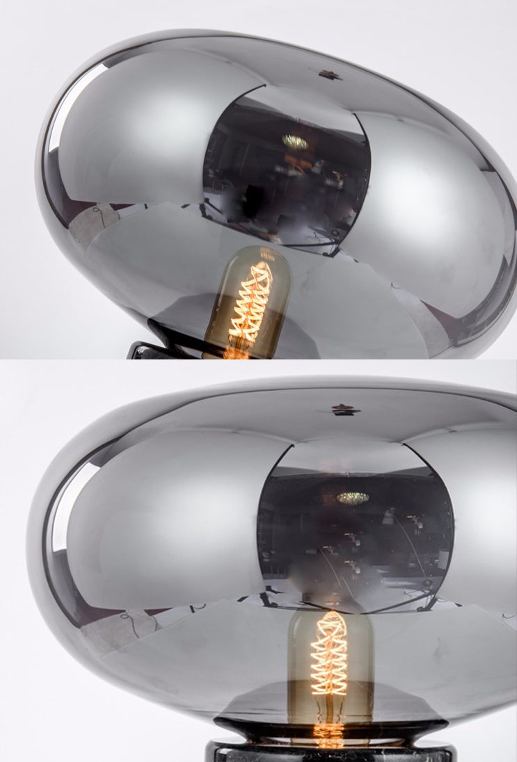 Cilindrische marmeren basistafellamp postmoderne stijl ovaal glas nachtkastje licht voor slaapkamer woonkamer