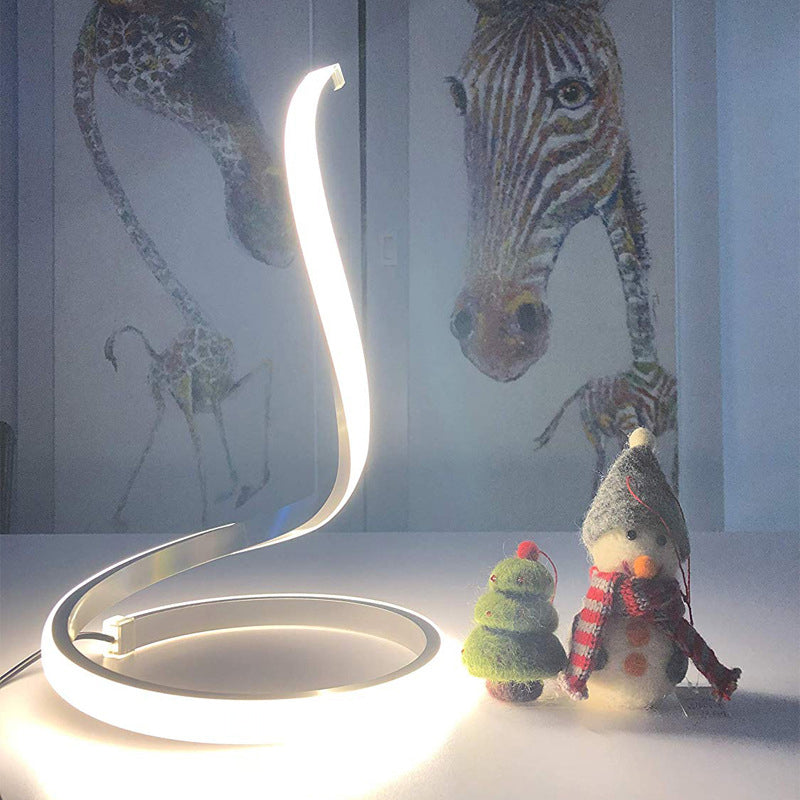 Lampada da notte a LED per camera da letto in metallo Semplicità creativa da comodino a forma di serpente