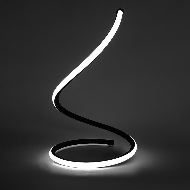 Curling Nightstand Lamp Simple Artistic Metal Bedside LED Linear Table Lighting
