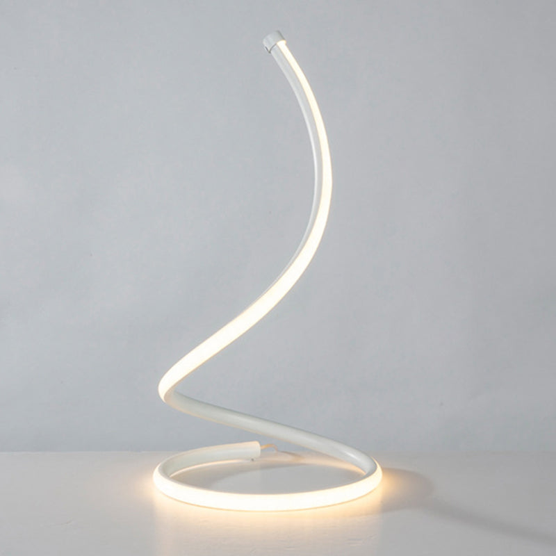 Curling Nightstand Lamp Simple Artistic Metal Bedside LED Linear Table Lighting