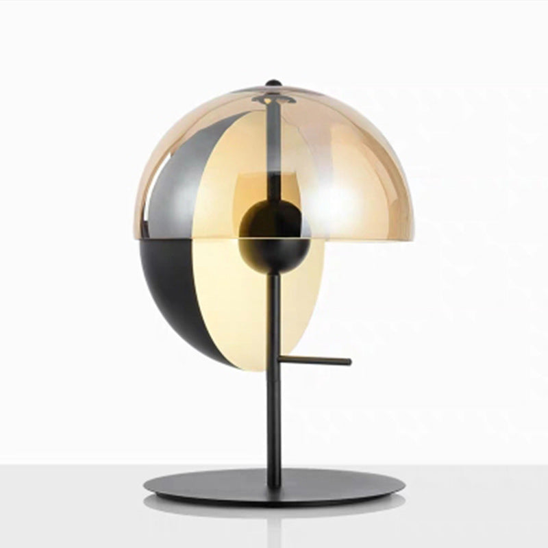 Post-modern Style Simplicity Glass Table Lamp Hemisphere Creative Lighting Fixture for Bedroom