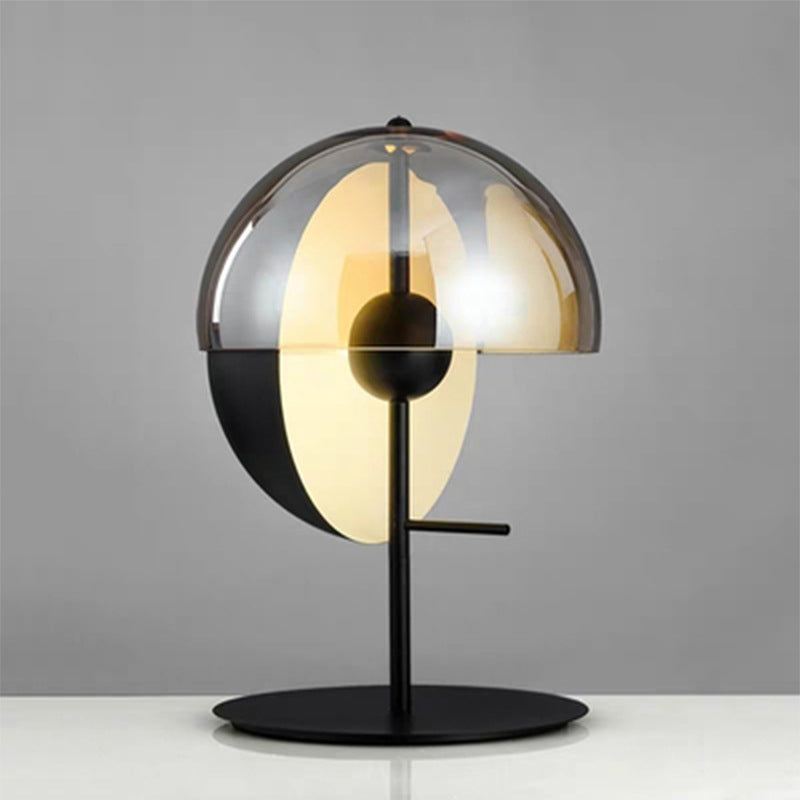 Post-modern Style Simplicity Glass Table Lamp Hemisphere Creative Lighting Fixture for Bedroom
