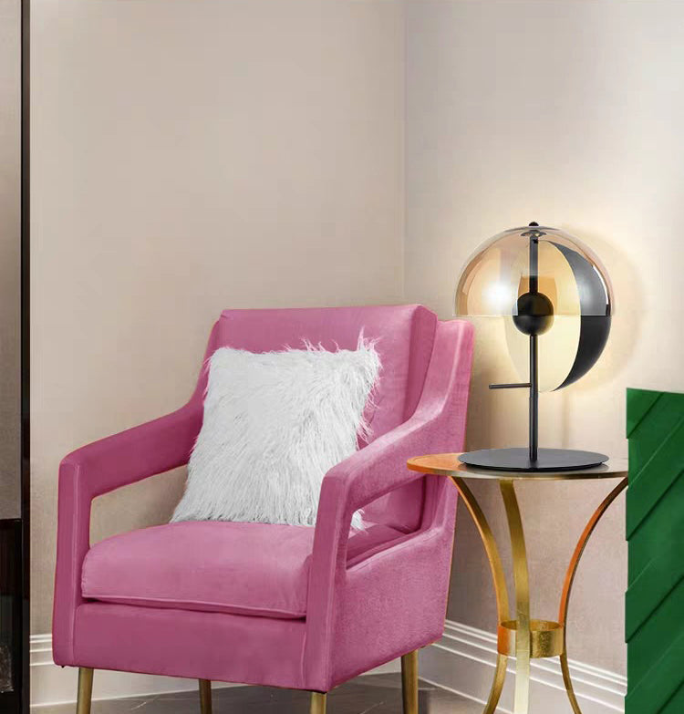 Post-modern Style Simplicity Glass Table Lamp Hemisphere Creative Lighting Fixture for Bedroom