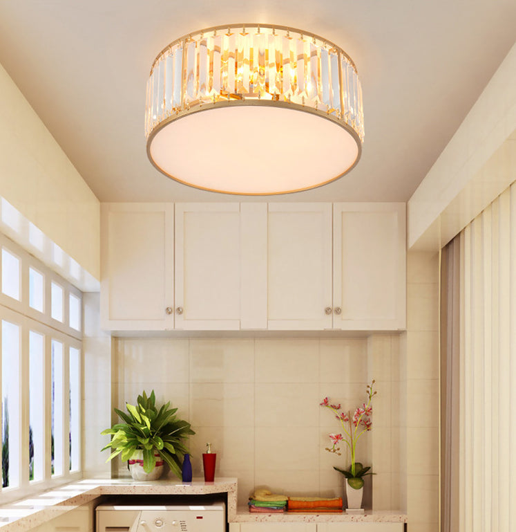 Lámpara de araña de cristal circular moderna y sencilla, cuerpo de lámpara de hardware de la Sala de estar