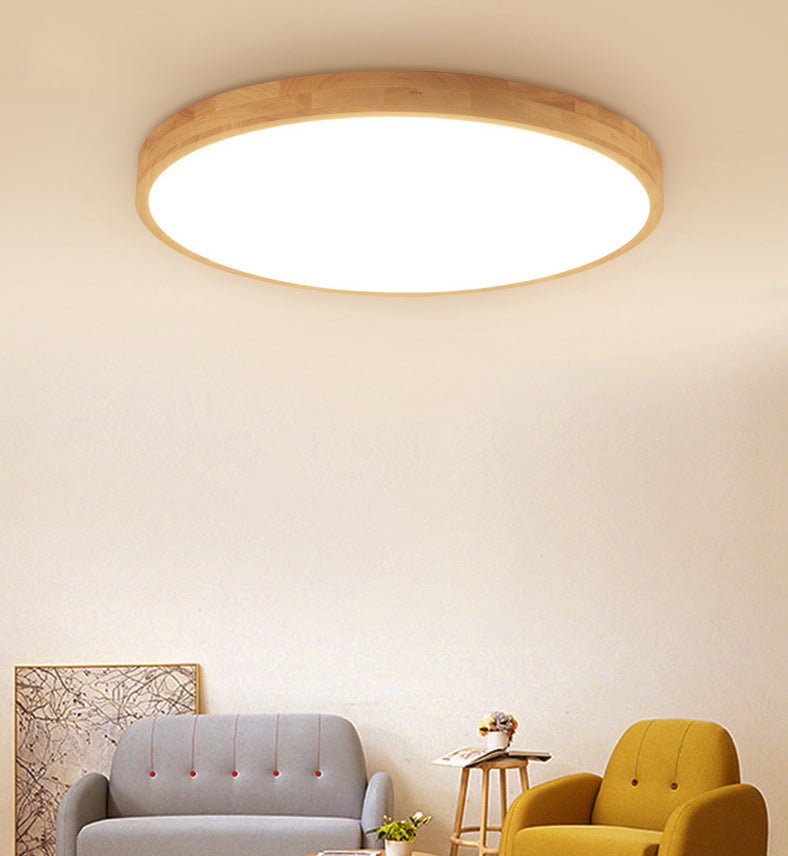 Lámpara de techo empotrada moderna, lámpara empotrada de madera