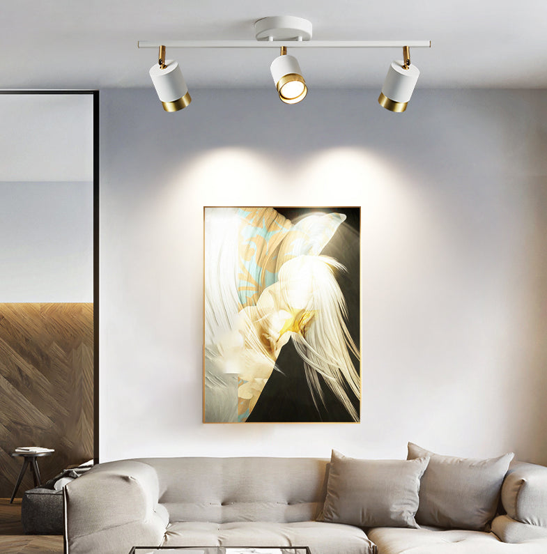 Nordische zylindrische Metallschienenstrahler, halbbündige Deckenschienenbeleuchtung für das Foyer