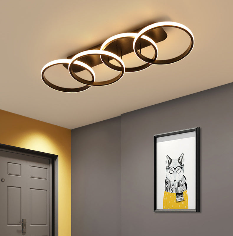 Geometric Semi Flush Mount Light Fixture Contemporary Acrylic Ceiling Mounted Fixture for Hallway