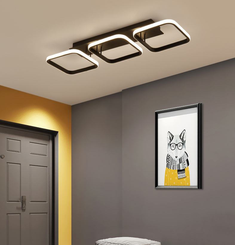 Geometric Semi Flush Mount Light Fixture Contemporary Acrylic Ceiling Mounted Fixture for Hallway