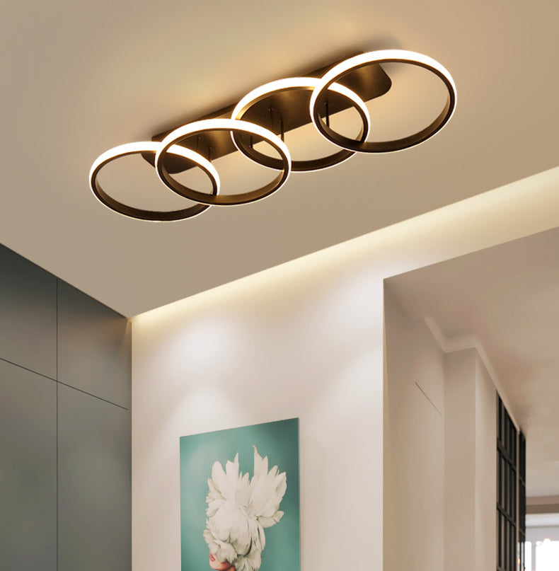 Geometric Semi Flush Mount Light Fixture Contemporary Acrylic Ceiling Mounted Fixture for Hallway