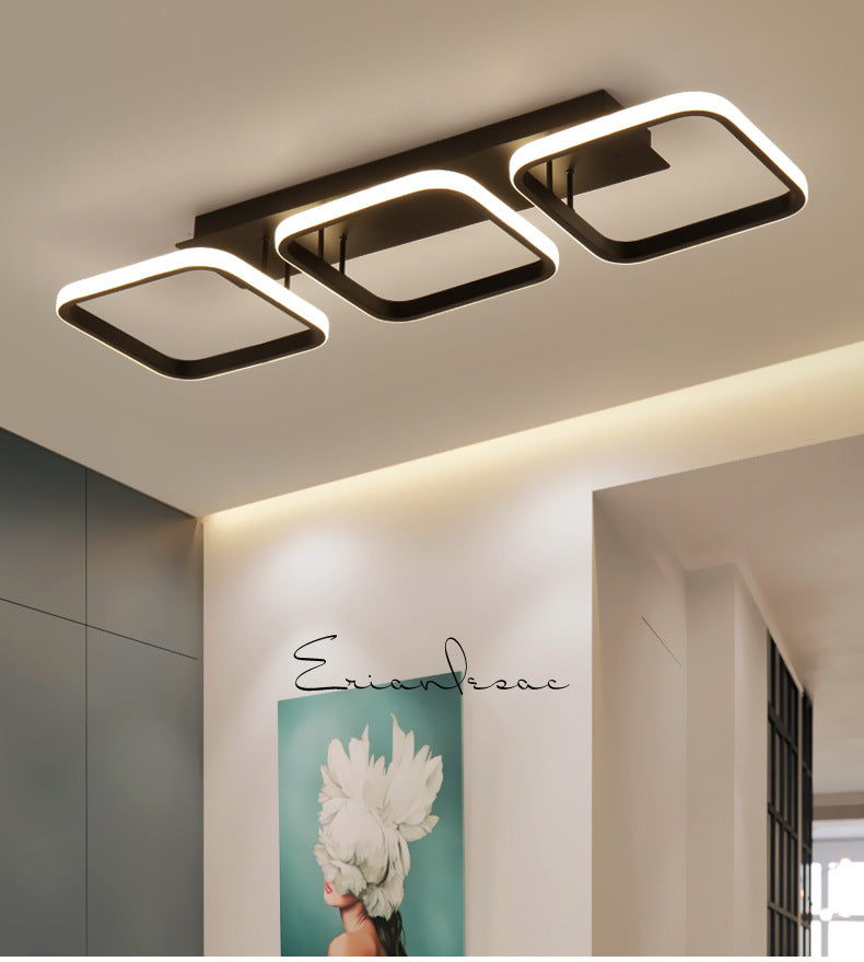 Geometric Semi Flush Mount Light Fixture Contemporary Acrylic Ceiling Mounted Fixture for Hallway