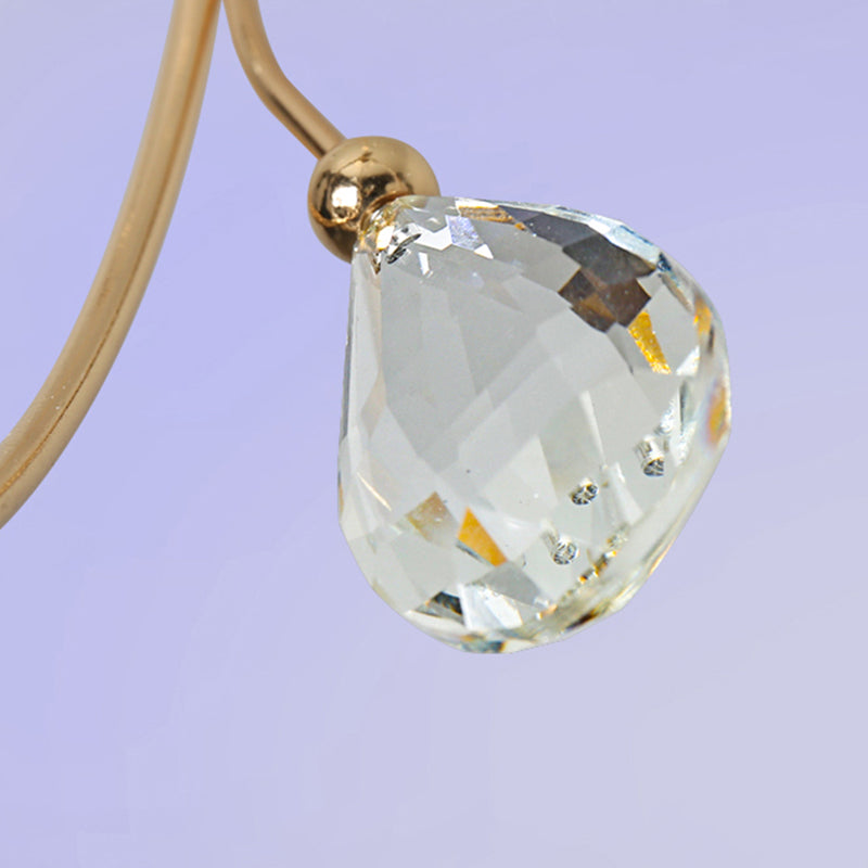 Lámpara colgante de metal círculo modernismo LED colgante de oro con acento de cristal K9