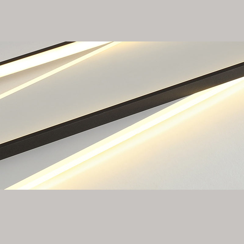 Luminaire de plafond rectangulaire noir-blanc, luminaire encastré en acrylique à LED Simple