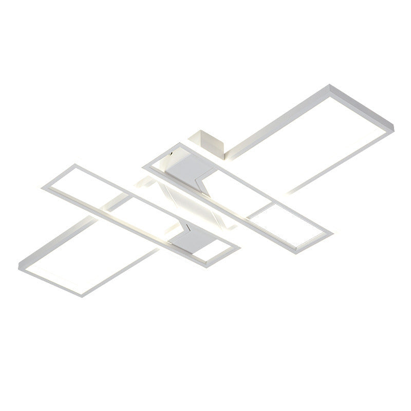 Montaje empotrado de techo de dormitorio LED de metal moderno con luz de montaje semiempotrado de bloque rectangular superpuesto