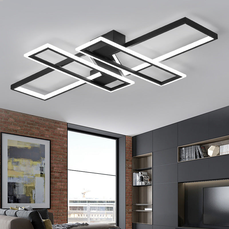 Montaje empotrado de techo de dormitorio LED de metal moderno con luz de montaje semiempotrado de bloque rectangular superpuesto