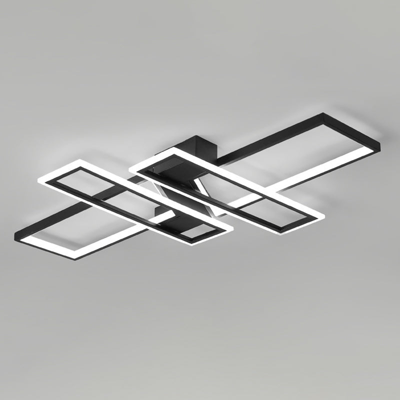Montaje empotrado de techo de dormitorio LED de metal moderno con luz de montaje semiempotrado de bloque rectangular superpuesto