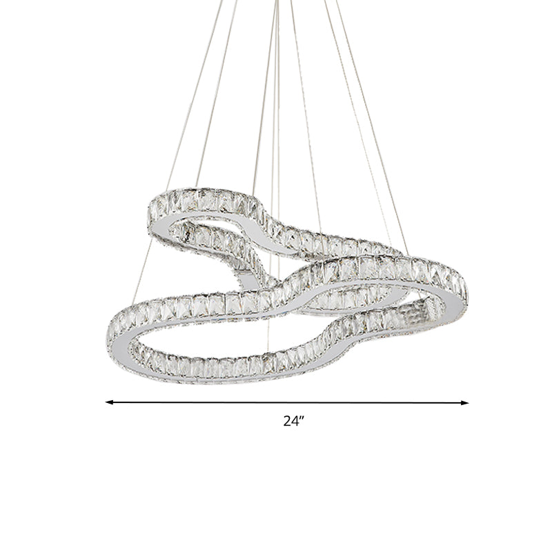 Ligera de lámpara de Chrome 2 Tiers Modernismo Biselado Cristal LED LEULDACE PARA DORMITORIO