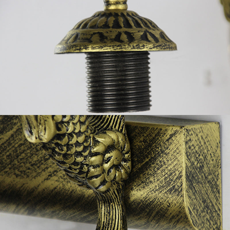 Mosaic Shell Sconce Light Fixture Mediterranean 2 Lights Beige/White-Yellow/Yellow-Blue Wall Mounted Light for Bathroom