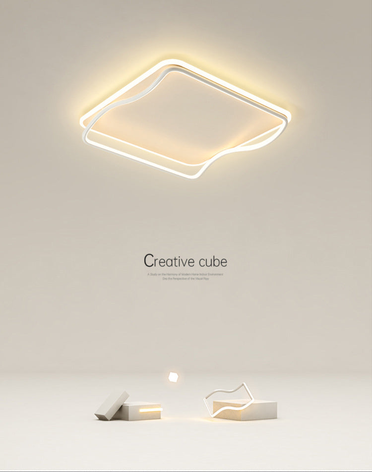 Fixation de la lumière du Square Fixtures de lumière Acrylique Simplicité moderne Simplicité-Fixation du Mont Light pour la chambre