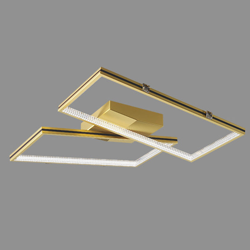 Rectangle Semi Flush Mount Light Fixture Acrylic Modern Simplicity Flush Mount Spotlight for Living Room