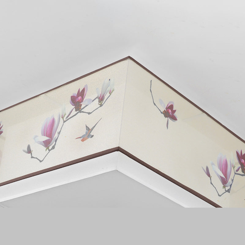 Flush Mount Lighting Fixture Traditional Geometric Fabric Flush Ceiling Light Fixture in White