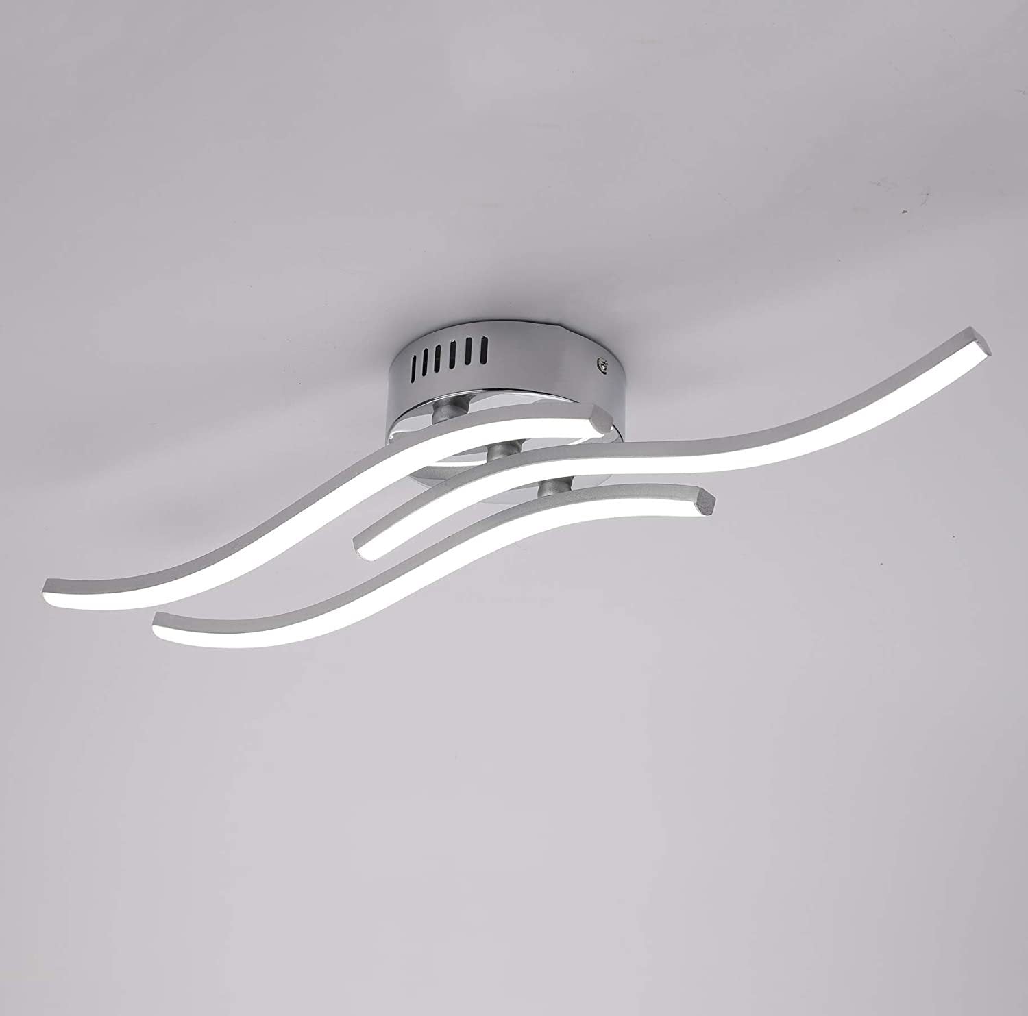 Luminaire semi-encastré Wave en aluminium, plafonnier moderne à montage encastré
