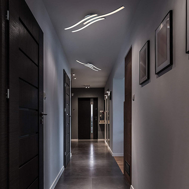 Luminaire semi-encastré Wave en aluminium, plafonnier moderne à montage encastré