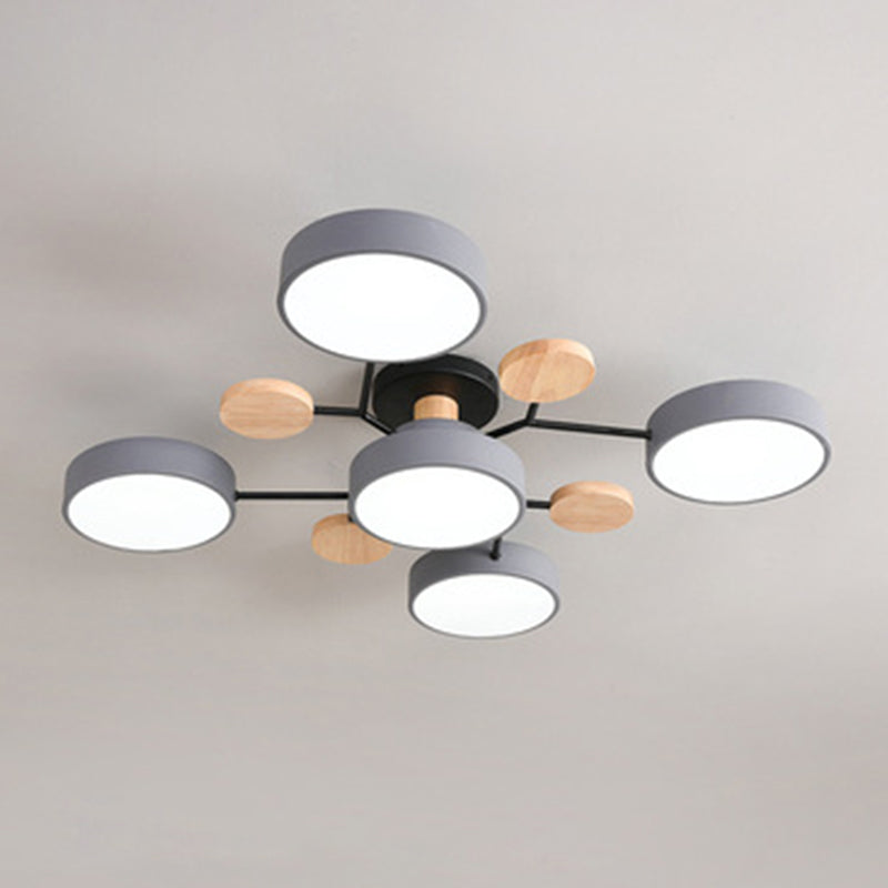 Orde circolare soggiorno LED LED SEMI FLUSH MONTO MODERNO ACRILICO LUCE