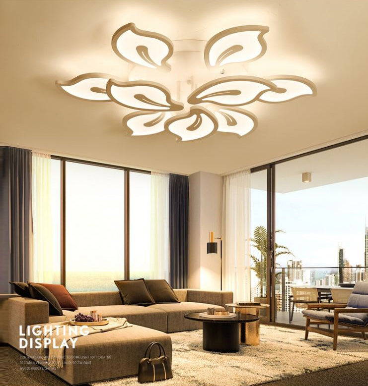 Modern Semi Flush Mounted Ceiling Led Lights Multi-head Acrylic Semi Flush Mounted Ceiling Led Lights