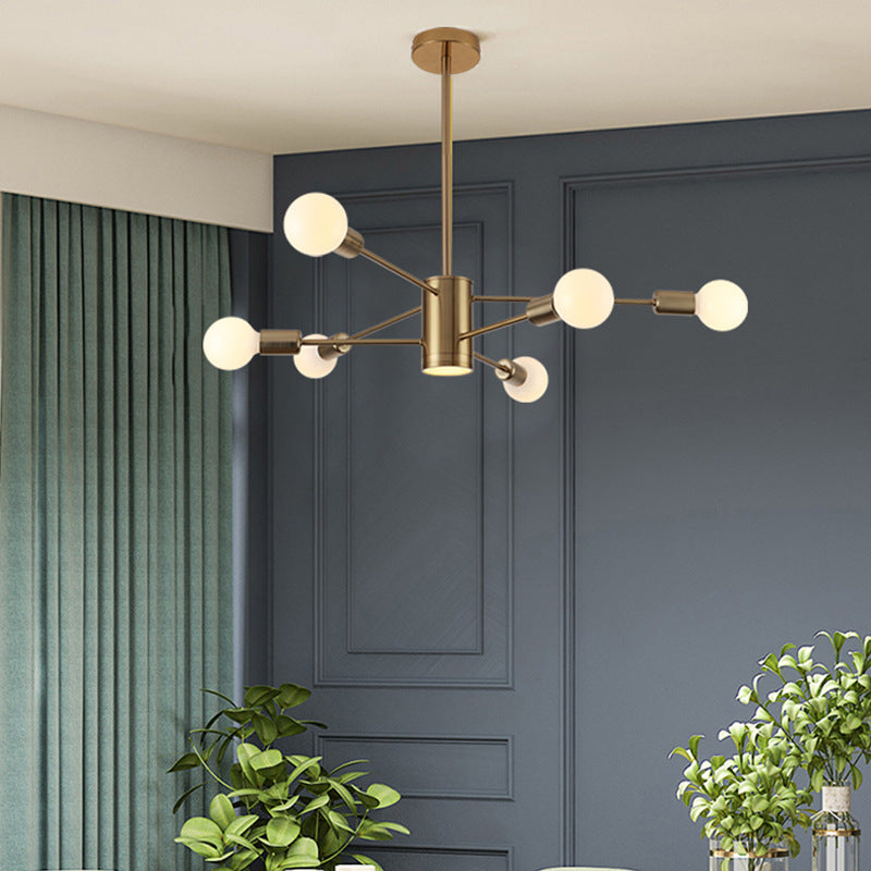 Lumo elettroplato di illuminazione in stile nordico oro con seppietti a LED Multi-Lights Apparecchiatura della sala da pranzo