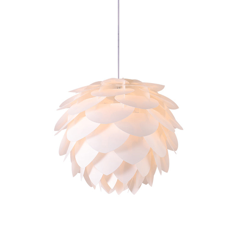 Pinecone Acrylic Pendant Lighting Simplicity Style White Hanging Ceiling Light for Living Room