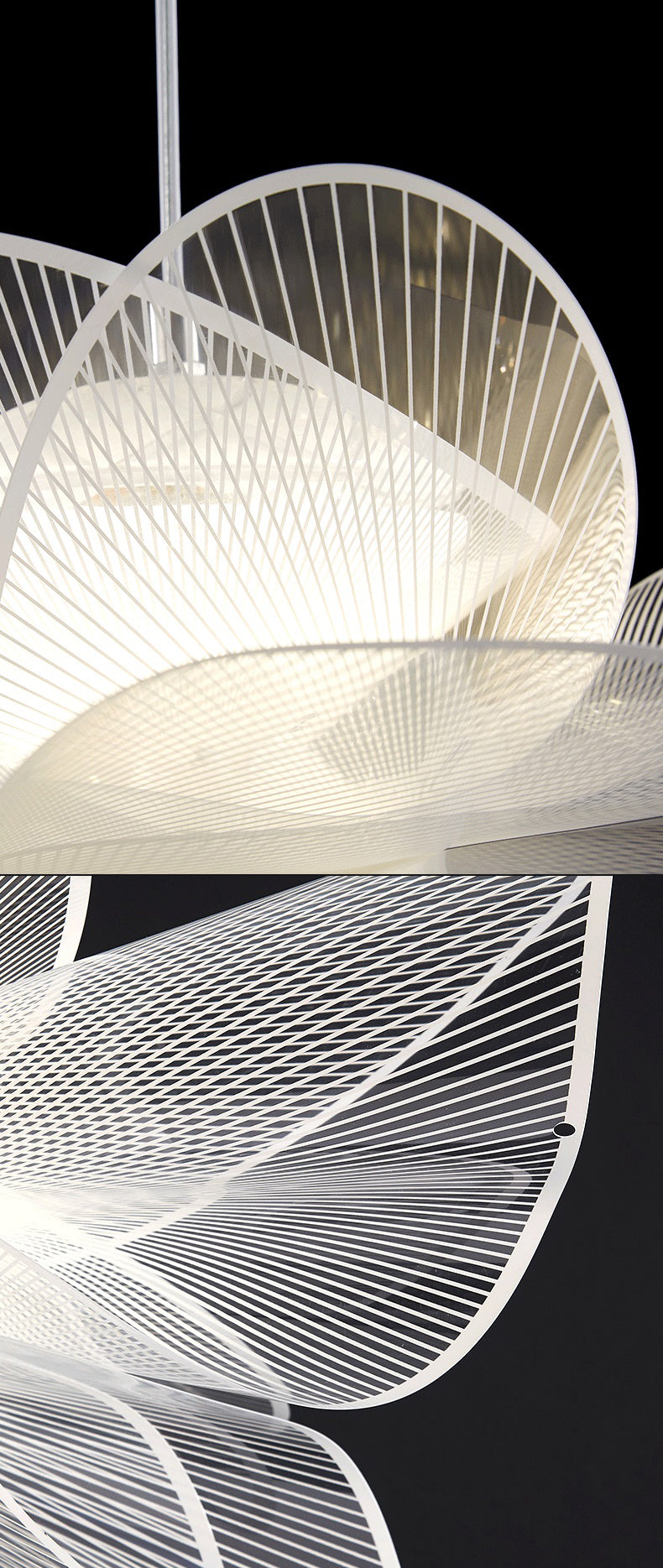 Luz de colgante colgante sombreado de estilo acrílico Led acrílico Luz colgante de luz en blanco