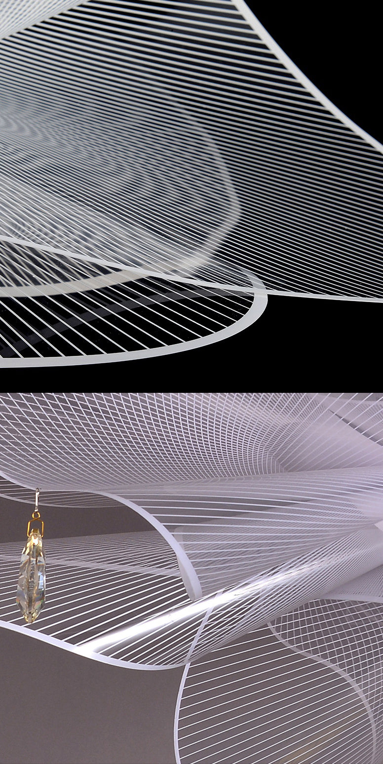 Gearceerde hangende hanglamp moderne stijl acryl led restaurant hanglamp in het wit in wit