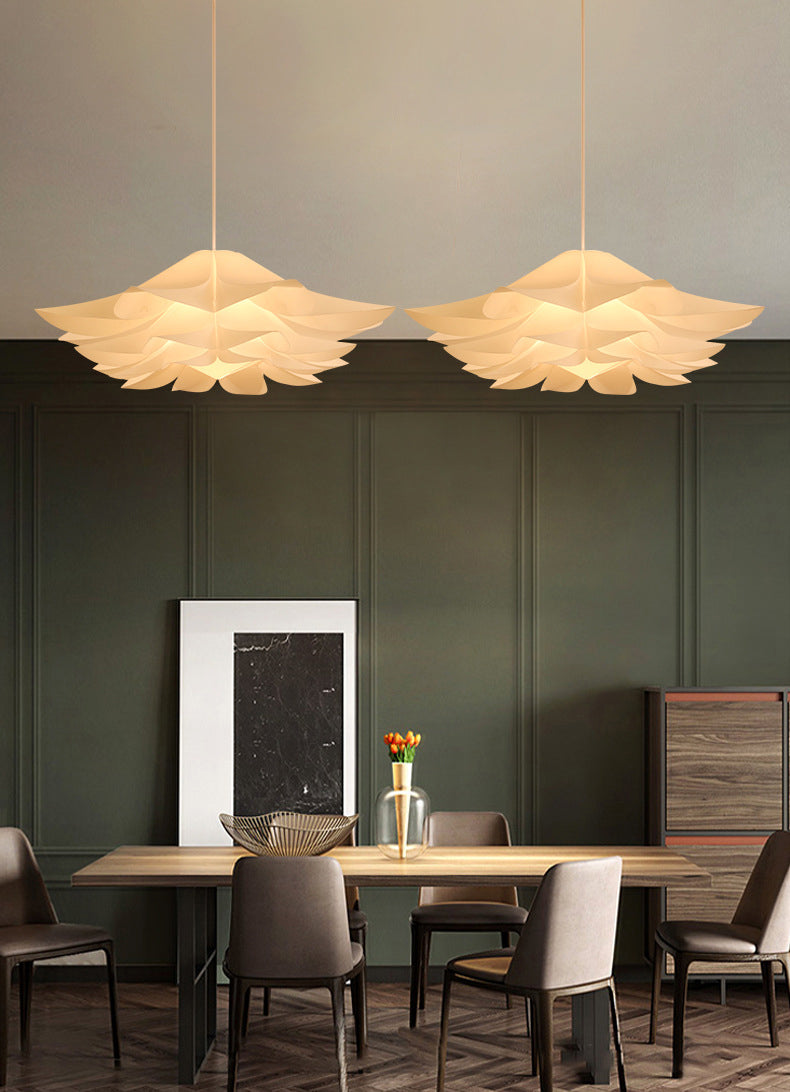 Flower Pendant Ceiling Light Contemporary Style Acrylic White Hanging Pendant Light