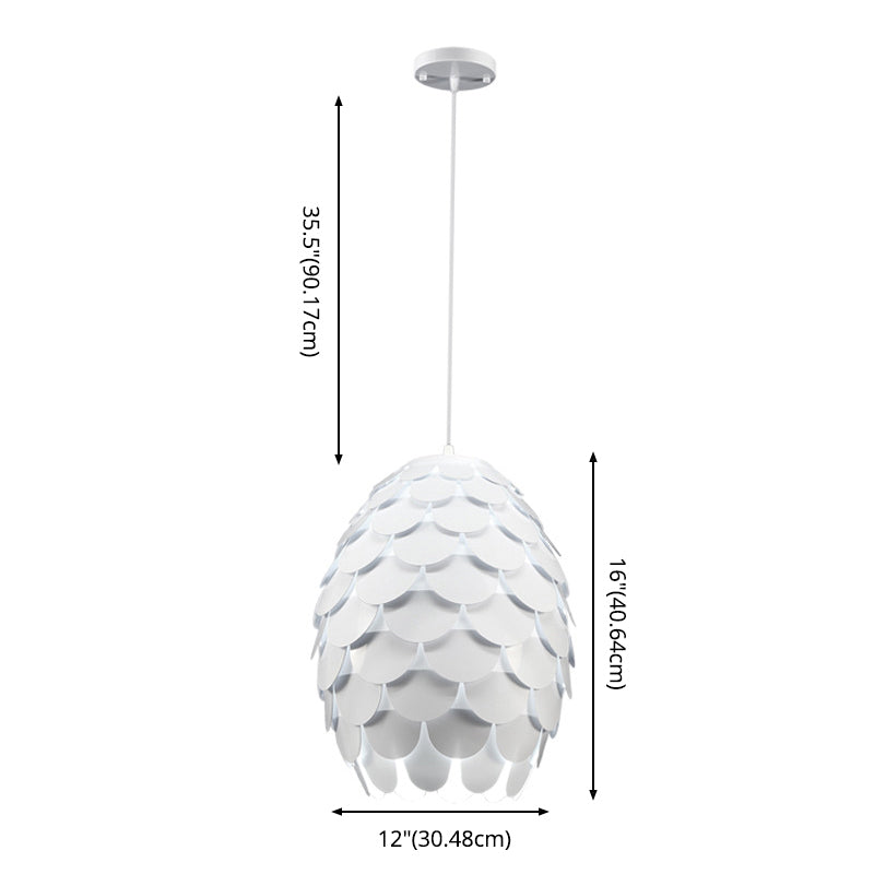 Lámpara de suspensión de techo de piña estilo acrílico blanco acrívico accesorio de luz colgante