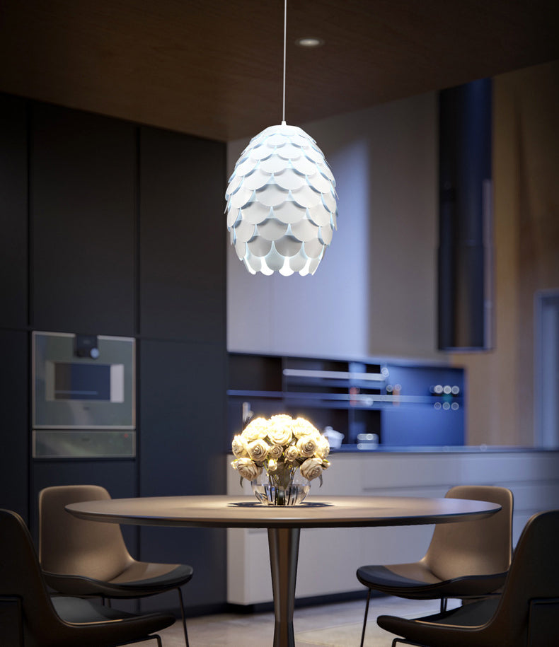 Lámpara de suspensión de techo de piña estilo acrílico blanco acrívico accesorio de luz colgante