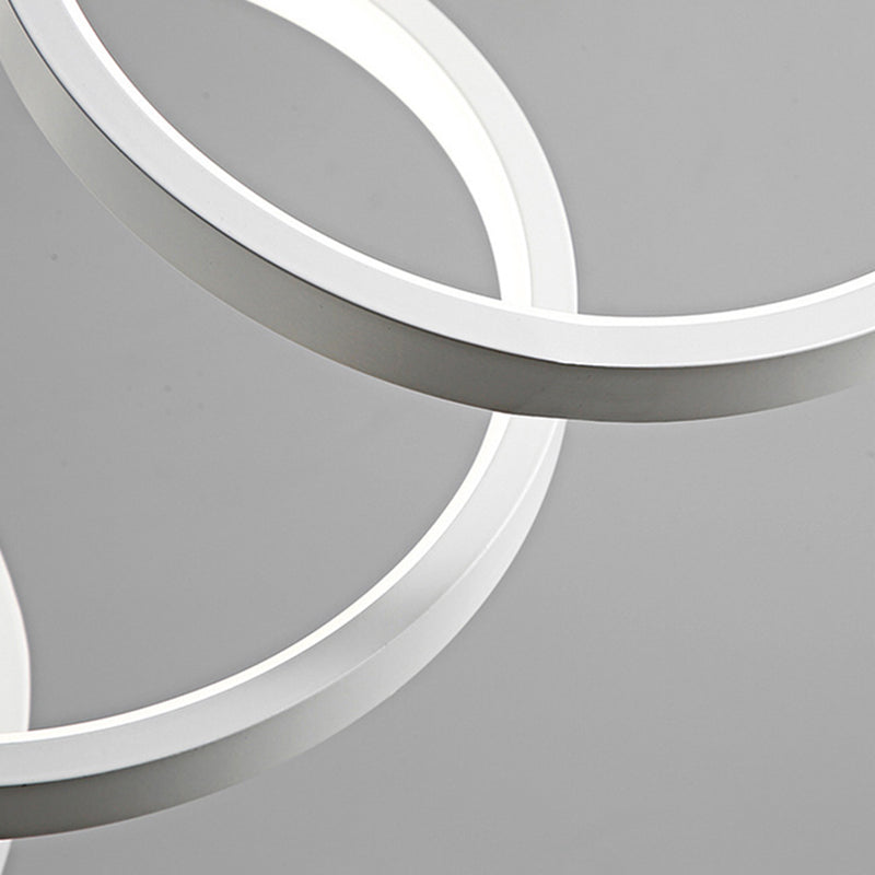 Kreise Esszimmer hängende Anhänger leichte Metall LED Einfachheit Deckenheizlicht in Weiß