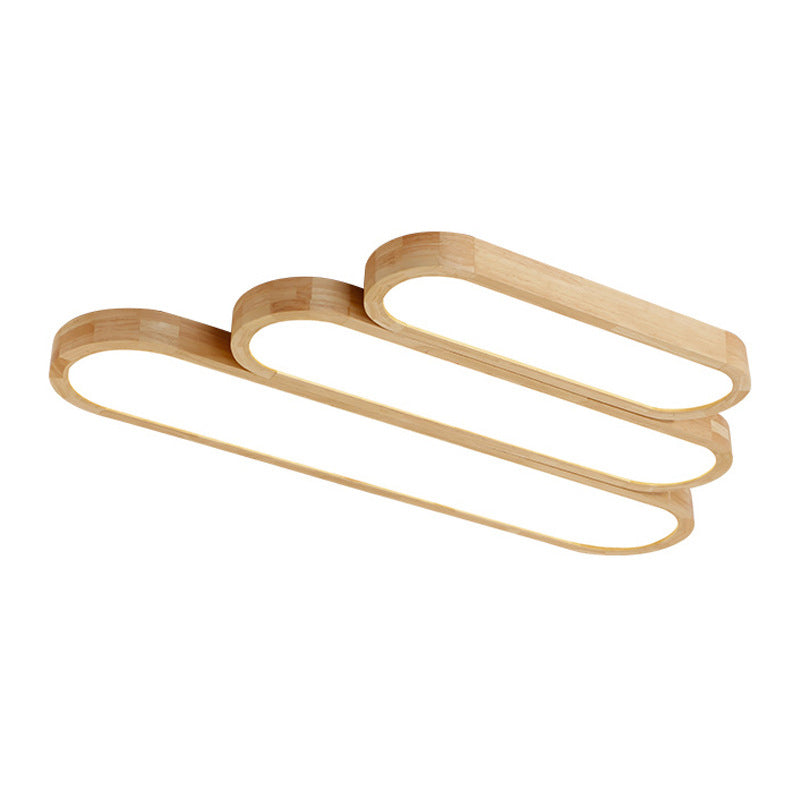 Modern Linear Flush Mount Ceiling Light Fixture Wood Flush Chandelier